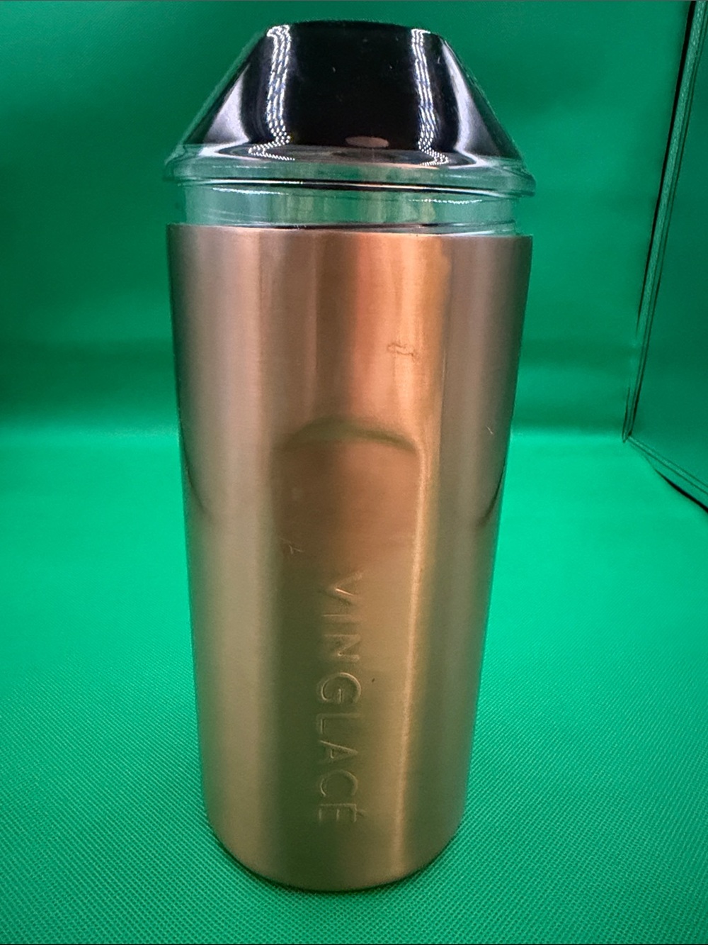 Gold Insulated Bottle with Black Lid